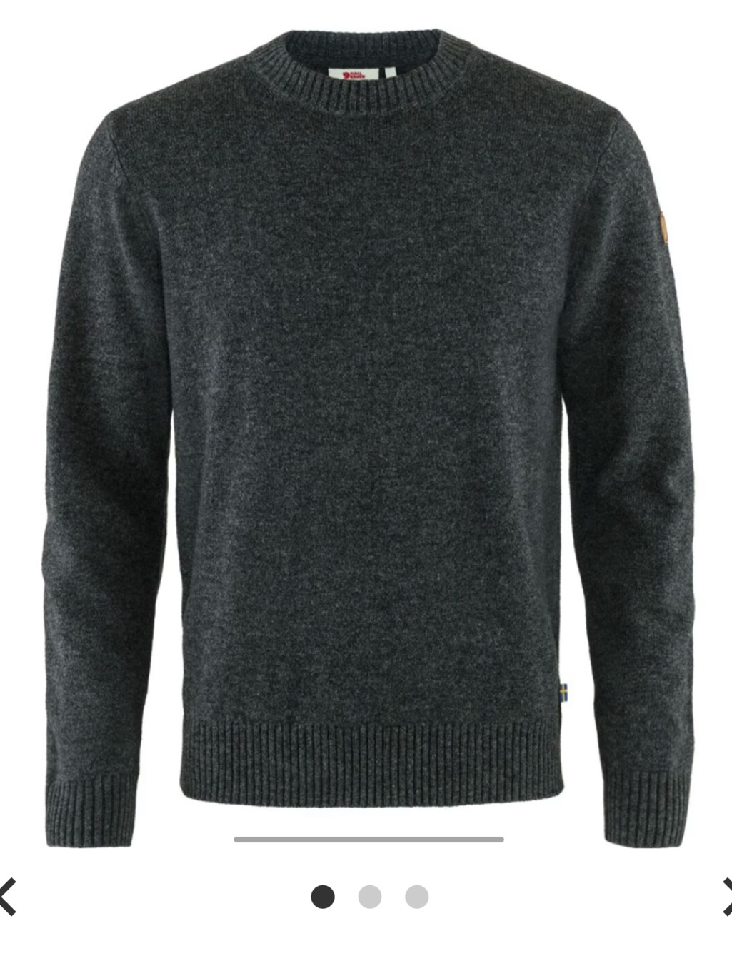 Fjallraven Men's Crewneck Wool Sweater - Charcoal Gray